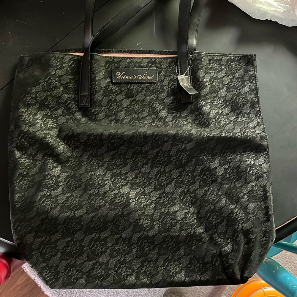 NWT Victoria’s Secret black lace tote